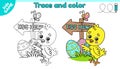 Easter kids game Tracing lines with cartoon chick Royalty Free Stock Photo