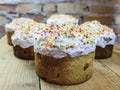 Easter Kulich cake Traditional Russian Orthodox celebrating Royalty Free Stock Photo