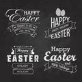 Easter label set on blackboard Royalty Free Stock Photo