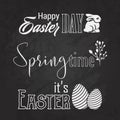 Easter label set on blackboard Royalty Free Stock Photo