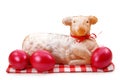 Easter lamb cake with red eggs Royalty Free Stock Photo