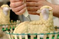 Easter lamb cake typical of the city of Favara in Sicily in Italy handcrafted with almond paste Royalty Free Stock Photo