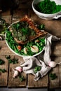 Easter lamb with vegetables and herbs.style rustic Royalty Free Stock Photo