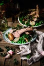 Easter lamb with vegetables and herbs.style rustic Royalty Free Stock Photo