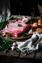 Easter lamb with vegetables and herbs.style rustic Royalty Free Stock Photo