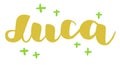 German spelling of the male name Luca. German lettering.