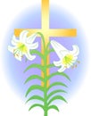 Easter Lily and Cross/eps Royalty Free Stock Photo