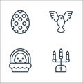 easter line icons. linear set. quality vector line set such as candlestick, chick, dove Royalty Free Stock Photo