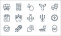 Easter line icons. linear set. quality vector line set such as chick, chat, sheep, eucharist, lollipop, easter day, candlestick,