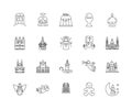 Easter line icons, signs, vector set, outline illustration concept Royalty Free Stock Photo