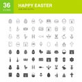 Easter Line Web Glyph Icons