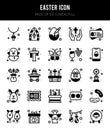 25 Easter Lineal Fill icons Pack vector illustration