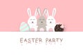 Easter, liquid melted sweet food text, greeting card holiday, paper decoration poster, adorable rabbit with dessert egg fancy, Royalty Free Stock Photo