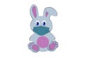 Easter little gray rabbit with pink ears