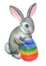 Easter little rabbit brush paint Easter egg