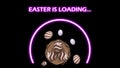 easter is loading illustration with chocolate eggs and nest Royalty Free Stock Photo