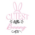 Easter logo cutest little bunny, editable vector eps file Royalty Free Stock Photo