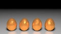 Easter low poly polygonal golden eggs four light shadows