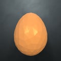 Easter low poly polygonal golden yellow egg 3d illustration rendering Royalty Free Stock Photo