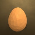 Easter low poly polygonal golden yellow egg 3d illustration rendering Royalty Free Stock Photo
