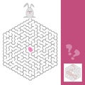 Easter maze game or activity page for kids with answer