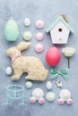 Easter collection. Rabbit, funny bunny butts, sweets and eggs Royalty Free Stock Photo
