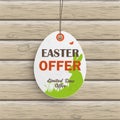 Easter Offer Egg Price Sticker Wood