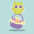 easter owls carring eggs 01