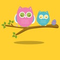 easter owls sitting on tree 05