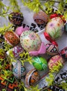 Easter painted eggs of a pisanka Royalty Free Stock Photo