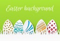 Easter paper cut. Colorful easter eggs with papercut pattern, greeting card template, celebration event flyer. Vector