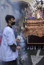 Easter Parade with altar boys in procession of Holy Week in Spain