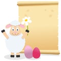 Easter Parchment Scroll with Lamb Royalty Free Stock Photo