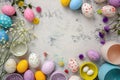 Easter party concept. Top view Sweet easter party background Spring holiday concept