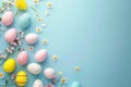 Easter party concept. Top view Sweet easter party background Spring holiday concept