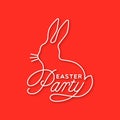 Easter Party linear lettering