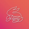 Easter Party linear lettering