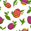 Easter paschal eggs seamless pattern vector background Royalty Free Stock Photo