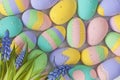 Easter pastel colored eggs