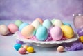 Easter pastel colored eggs