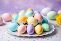 Easter pastel colored eggs