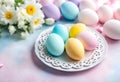 Easter pastel colored eggs