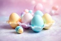 Easter pastel colored eggs