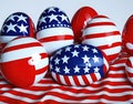 Easter patriotic eggs in colors of flag of USA. American symbol. Happy Easter Royalty Free Stock Photo