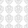 Easter pattern with eggs, bow and ornament Royalty Free Stock Photo