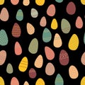 Easter pattern with eggs of different colors and shapes Royalty Free Stock Photo