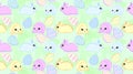 Easter pattern with eggs and rabbits. Vector illustration