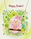 Easter Pink bird in swing