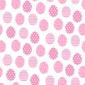 Easter pink and white cute egg seamless pattern.