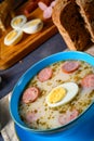 A Easter in Polish: sour flour soup for Easter breakfast ÃÂ»urek Royalty Free Stock Photo